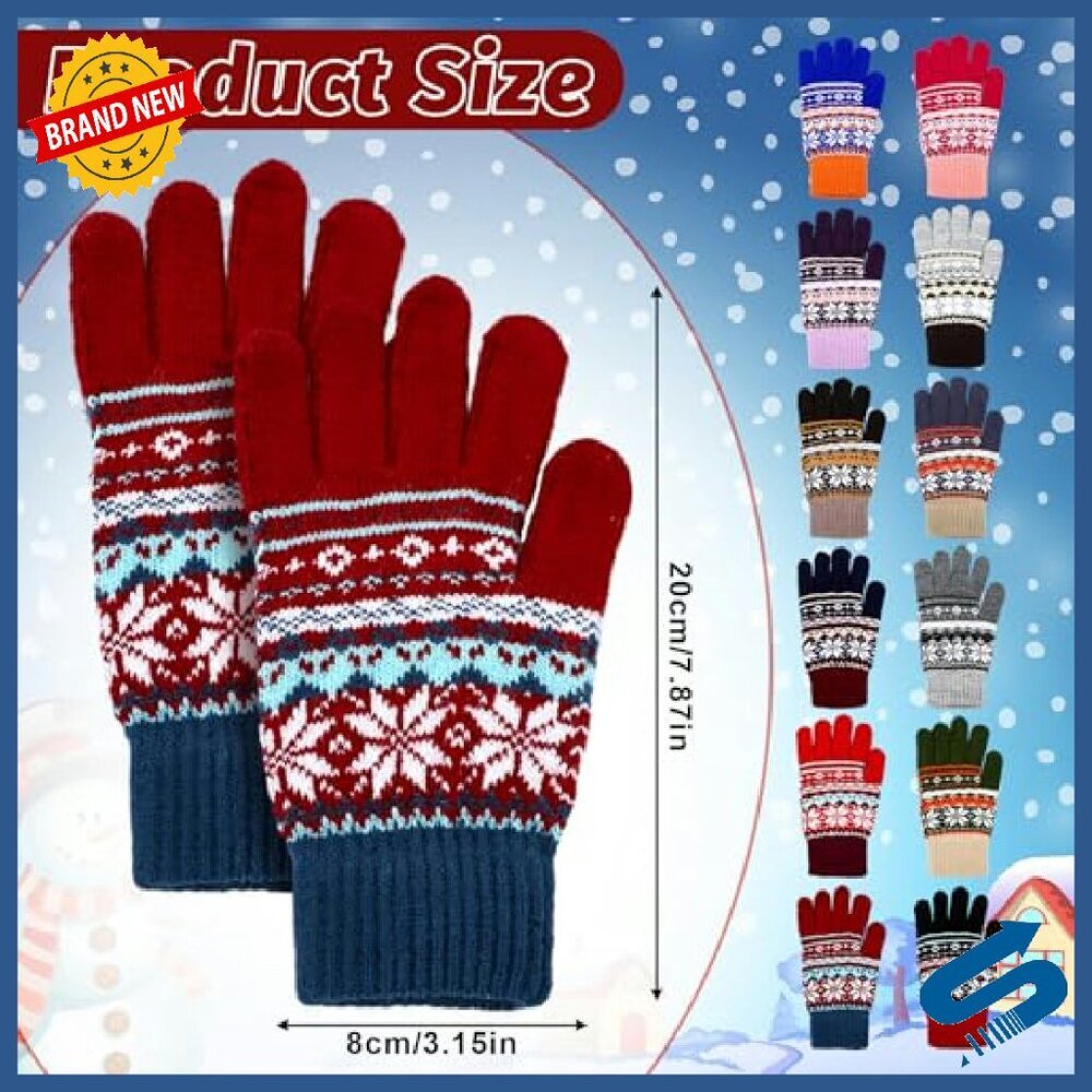 Warm Knit Winter Gloves Unisex Cold Weather Everyday Thick Lined - Picture 3 of 8